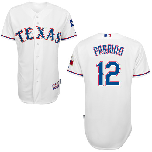 Andy Parrino #12 MLB Jersey-Texas Rangers Men's Authentic Home White Cool Base Baseball Jersey
